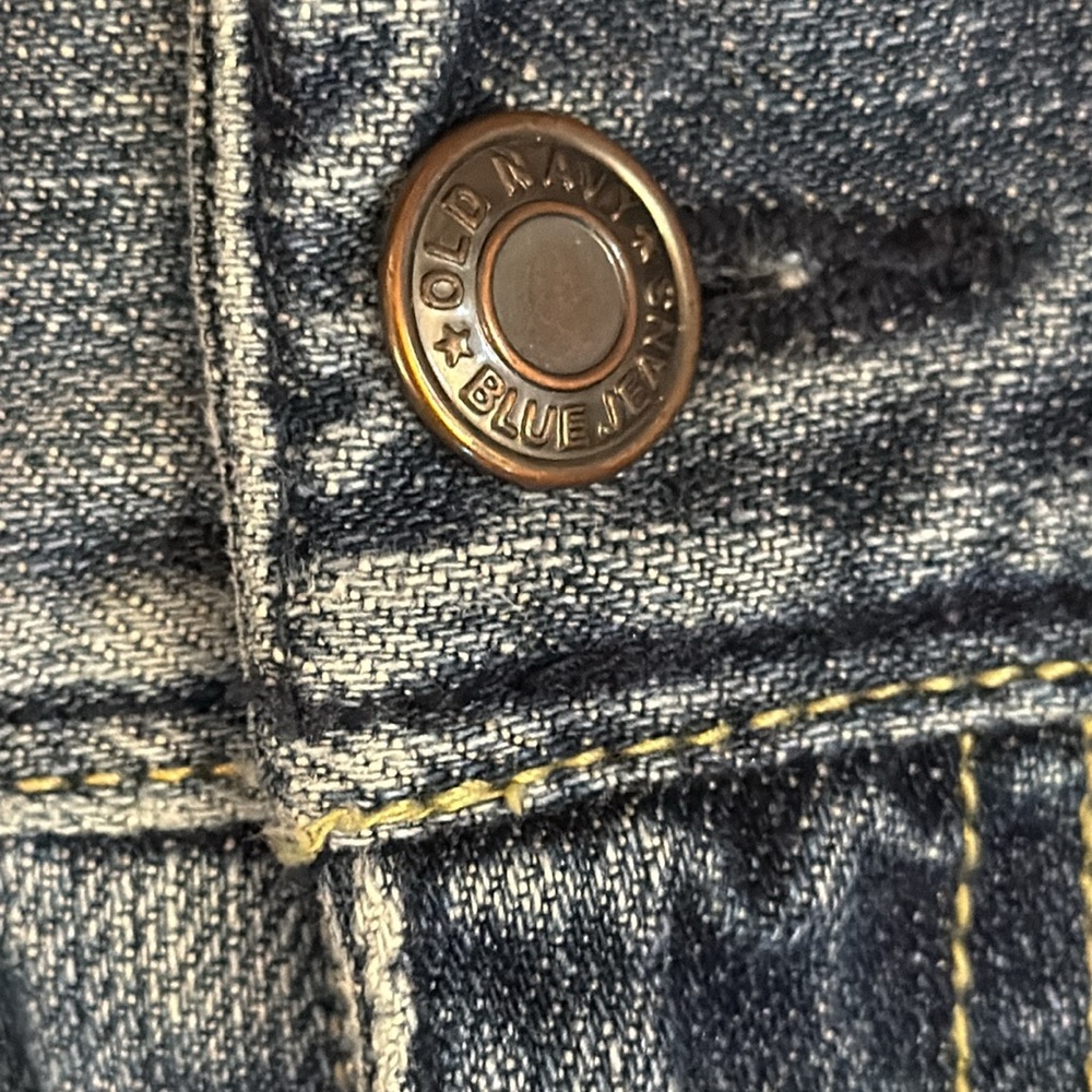 Vintage Y2K Old Navy Ultra Low Rise Bootcut Embroidered Jeans All Cotton Blue 10 - Picture 10 of 16